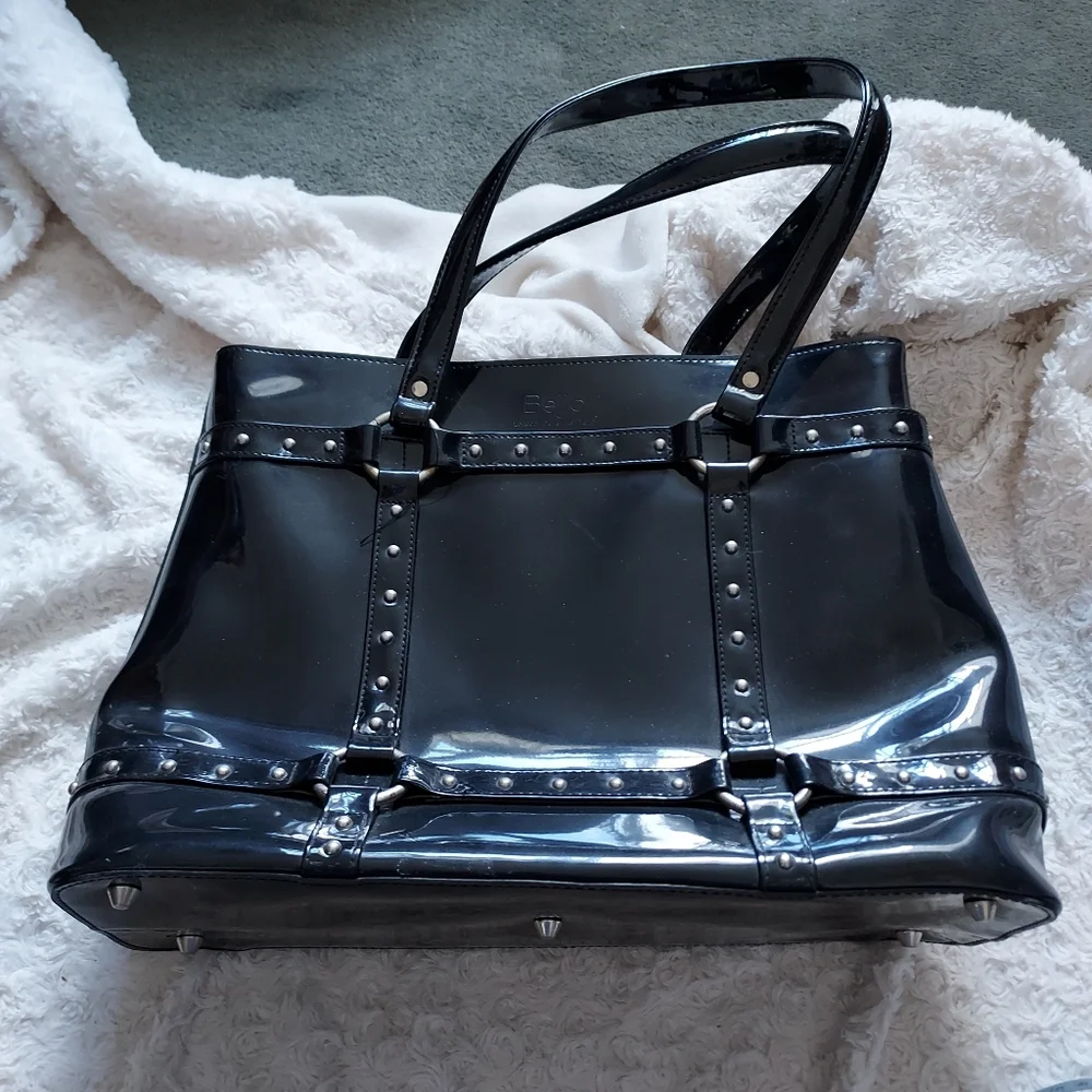 Beijo Rockin Mama Chic Black Studded Diaper Tote Bag Unique